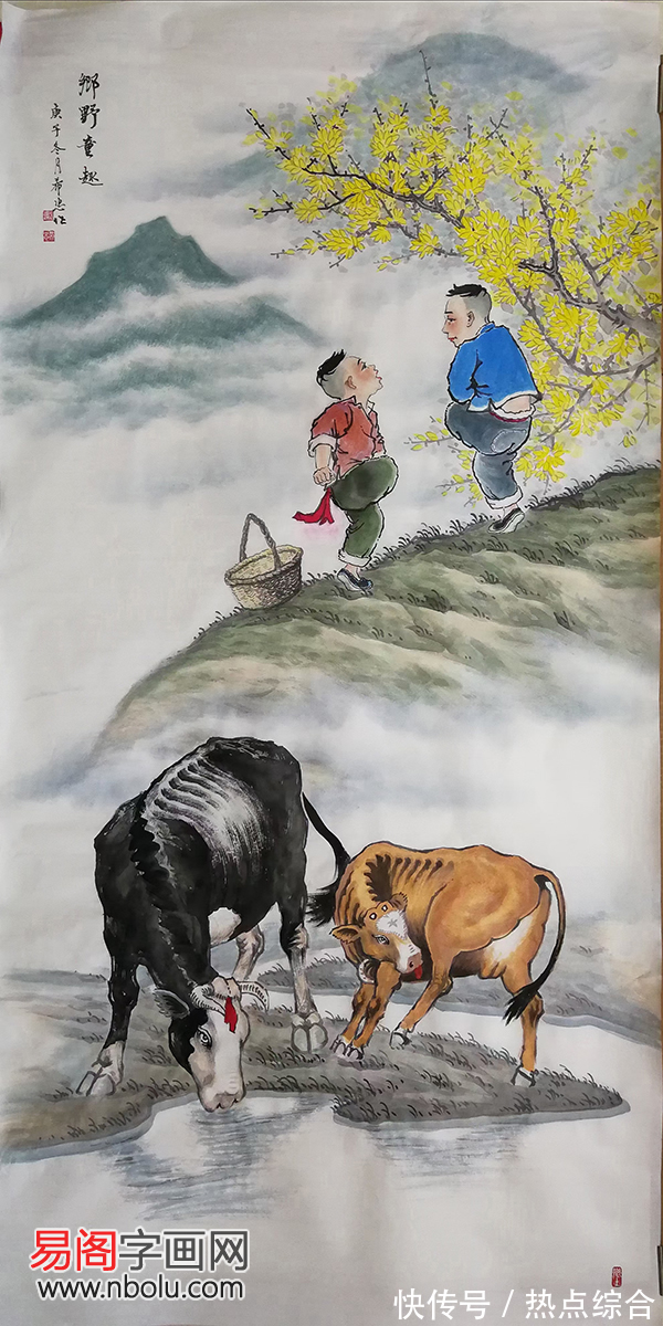 陶渊明$田园牧歌,养心山水,汤希忠画作赏析