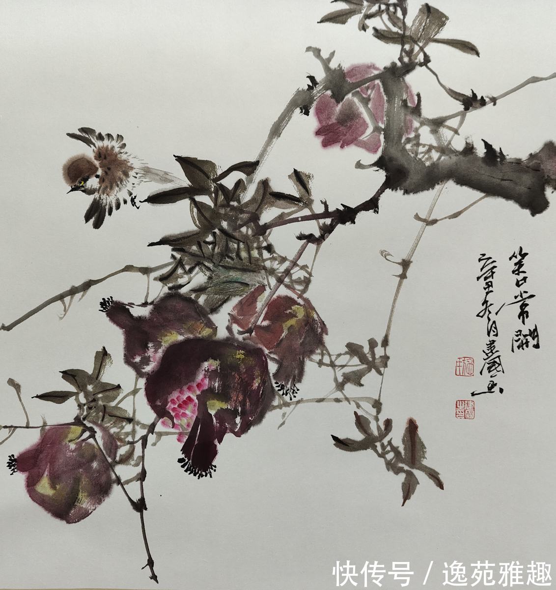 画家@【作品欣赏】春华秋实,心随花开,画家施建国作品欣赏