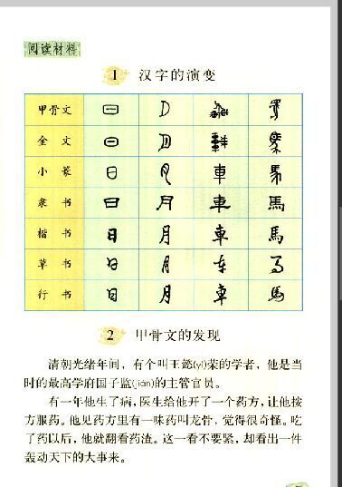 15小学五年级上册语文5单元汉字的演变甲骨文的发现课文 快资讯