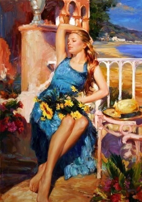 俄罗斯!人体艺术——俄罗斯画家人体油画中的美女娇艳如花