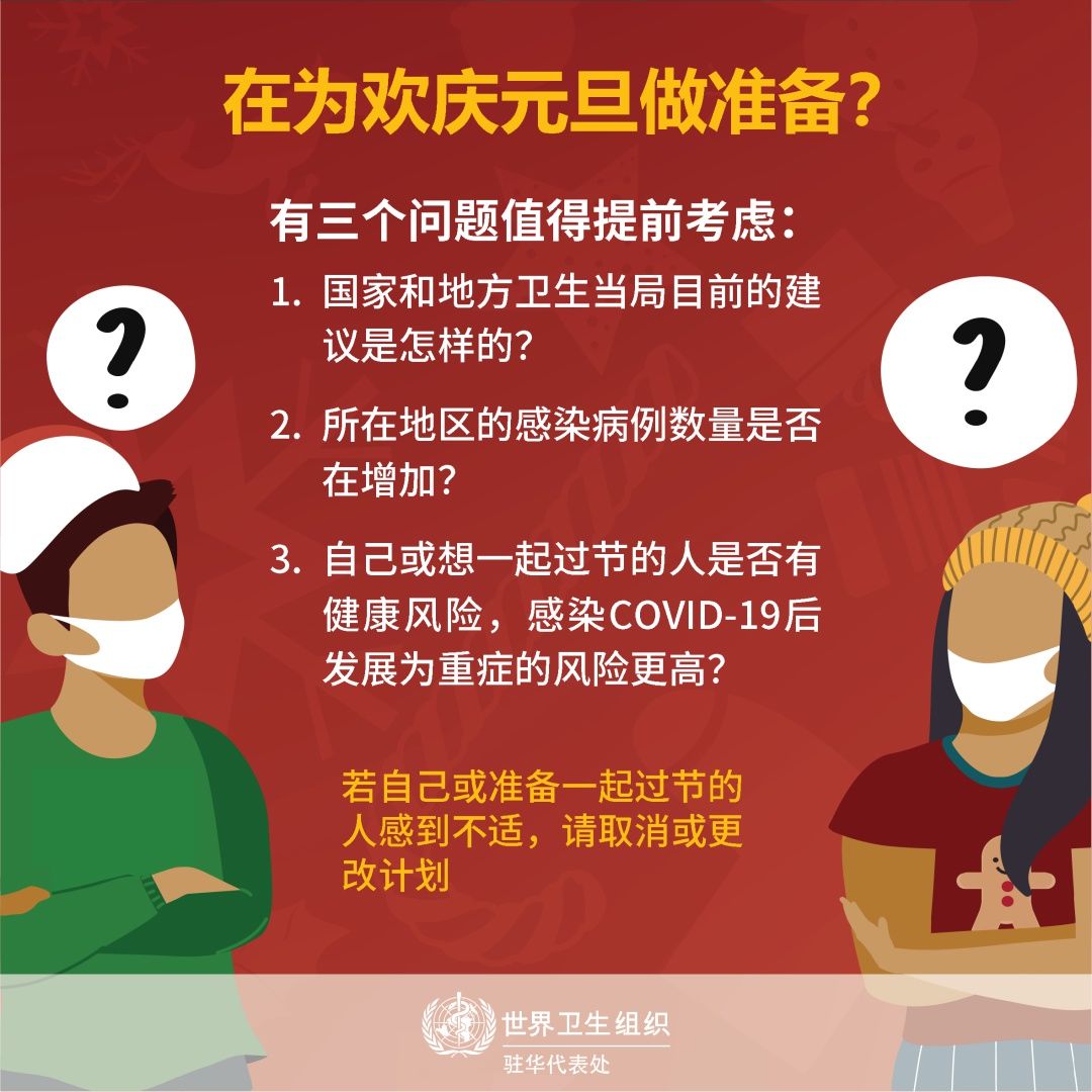 世卫组织|健康是最重要的新年礼物！世卫组织的安全迎新年小贴士来啦~