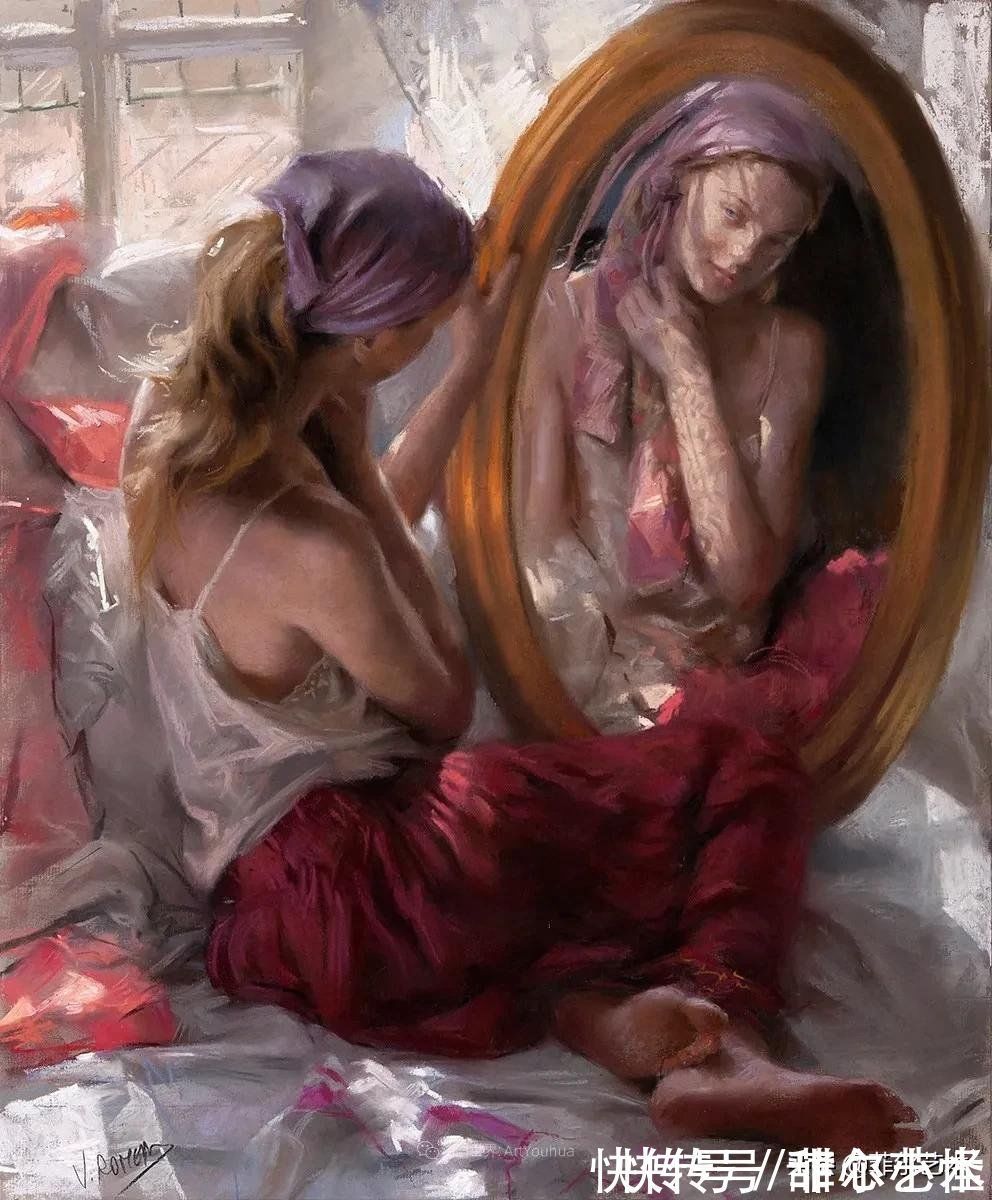 罗梅罗!婀娜多姿,美丽动人~西班牙画家维森特·罗梅罗·雷东多油画欣赏