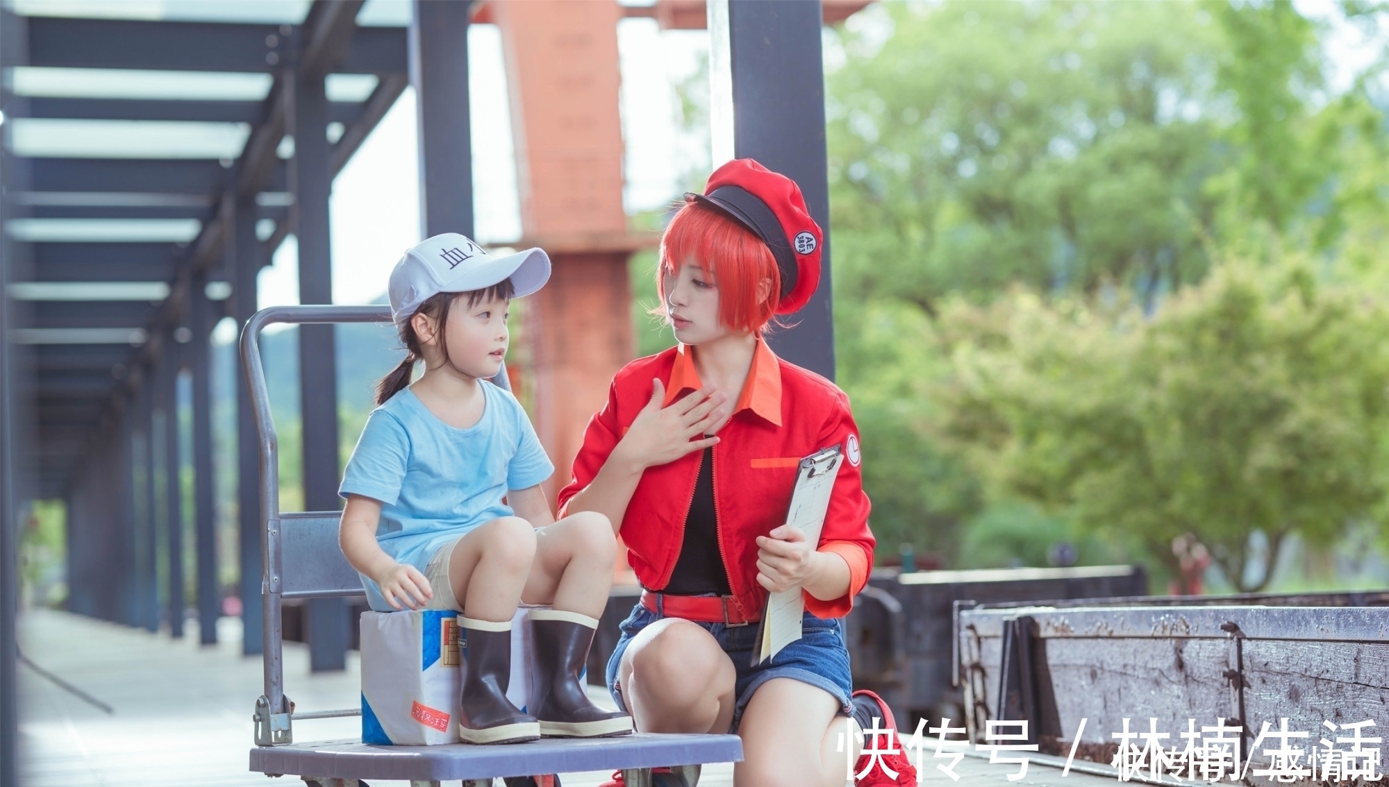 cospl三组可爱妹子COS日本动漫《工作细胞》角色血小板!还有小萌娃哦