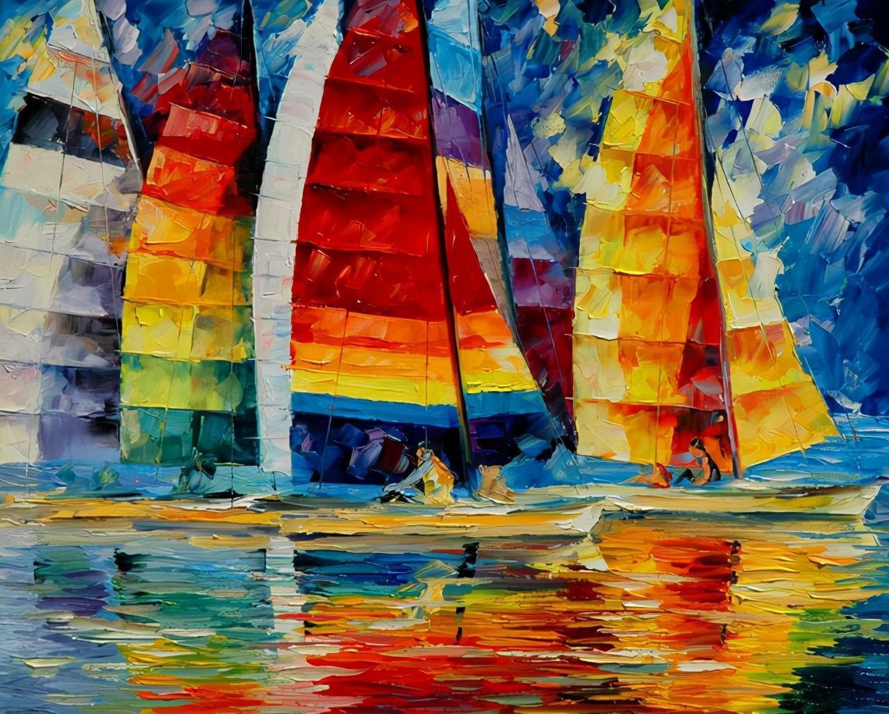 leonidafremov&现代印象以色列画家leonid afremov调色刀创作的缤纷炫丽油画