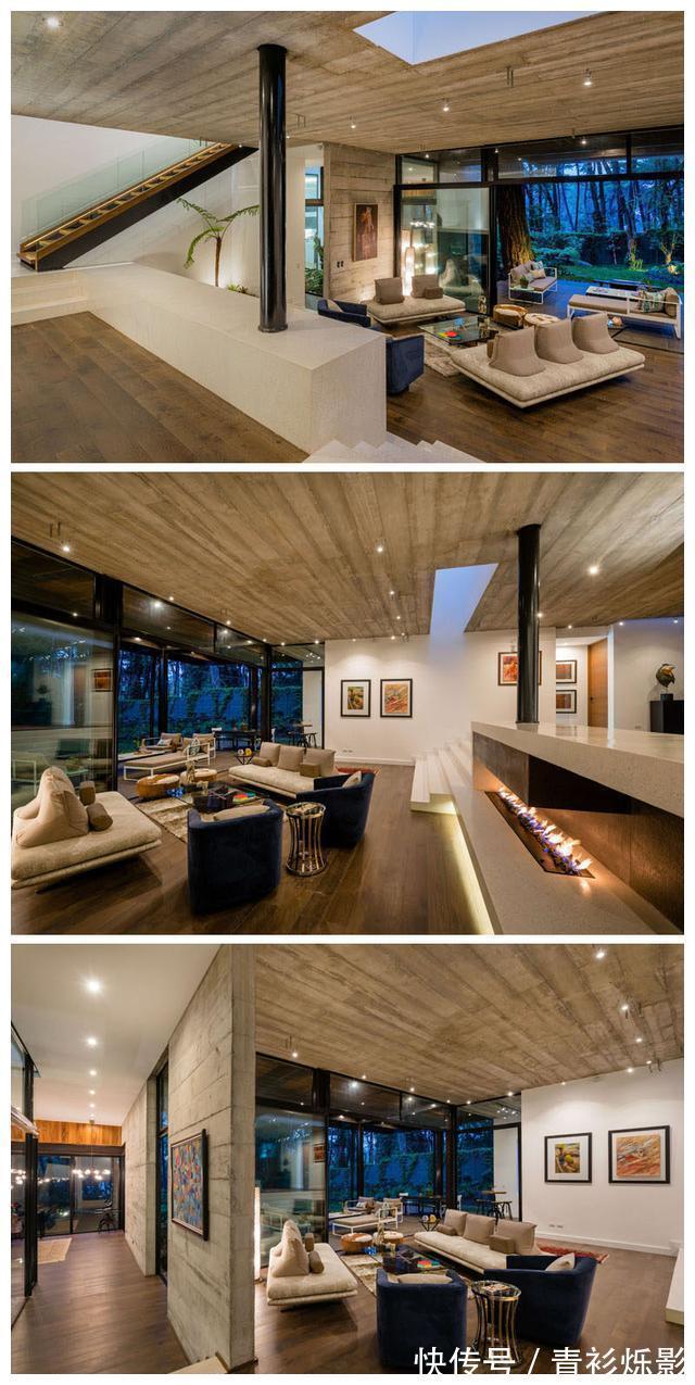 天花板|现代别墅装修设计，回归自然的林中别墅，也许这就是最后的归宿