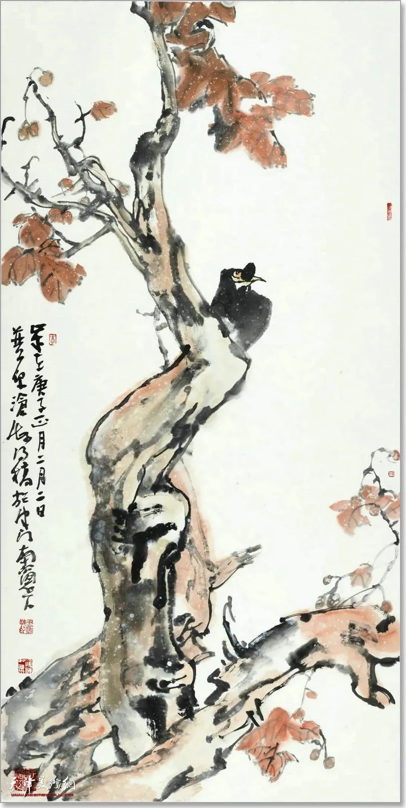 33cm|尹沧海教授八哥作品欣赏:融历代名家的绘画语言于一体