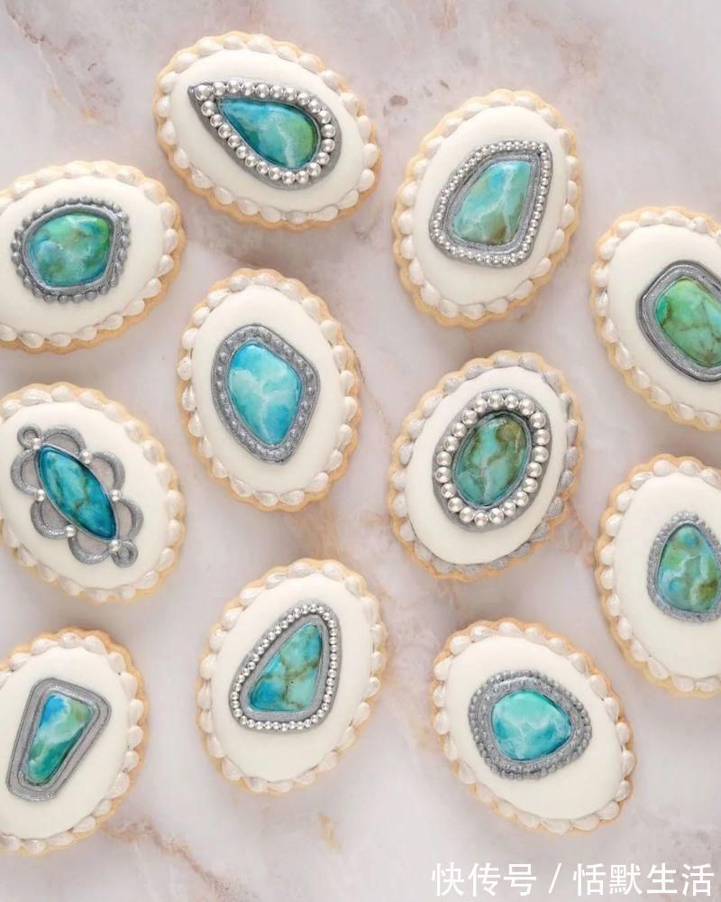 饼干|美到舍不得吃!甜品师手作花砖饼干,救救老夫的少女心!