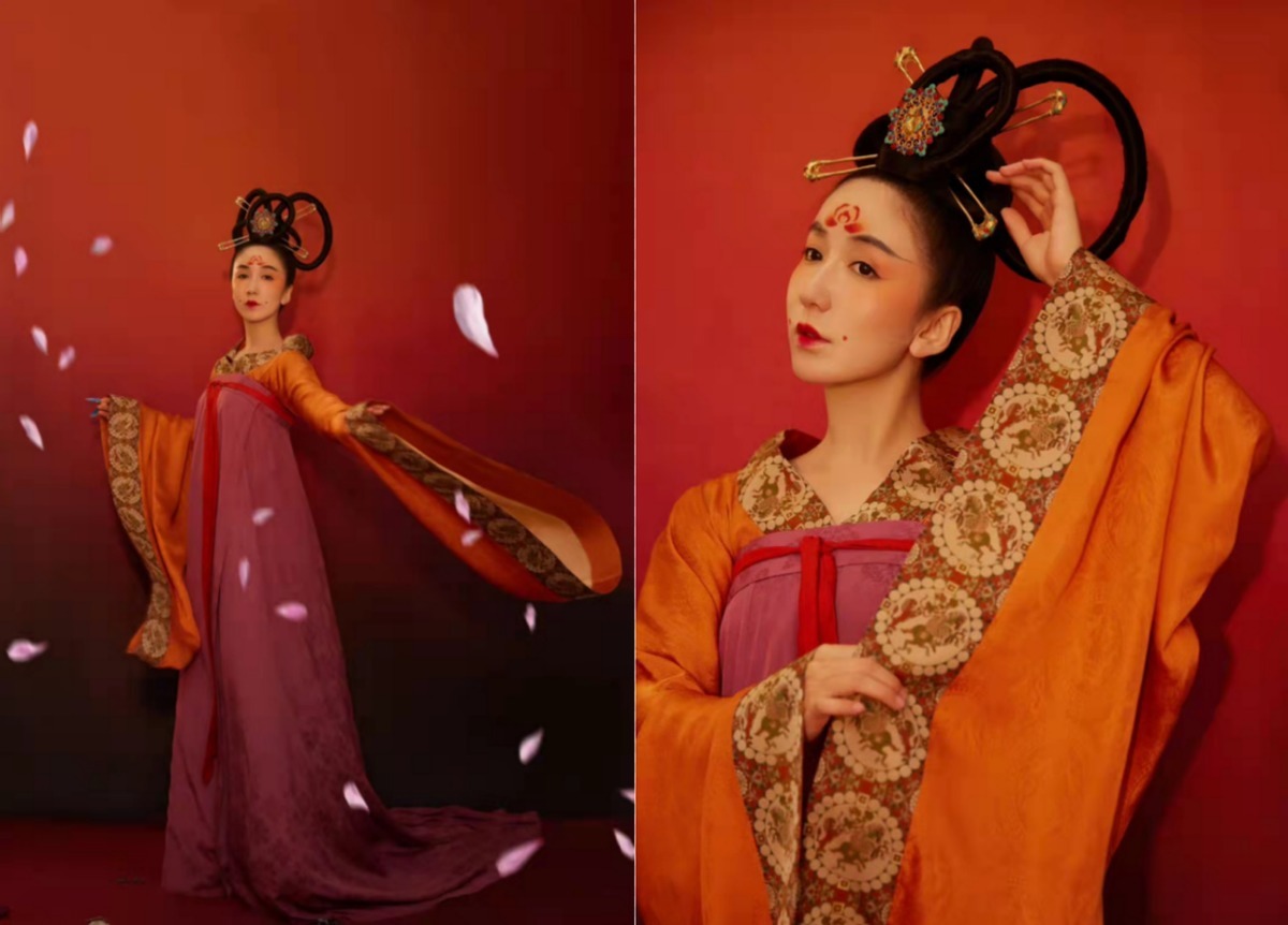 齐胸襦裙@娄艺潇真是“不走寻常路”, 一袭汉服让人领略盛唐之美, 超惊艳