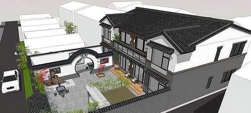 庭院|为了孝敬父母，他拆掉300㎡祖宅，自建中式别墅，效果图太美了