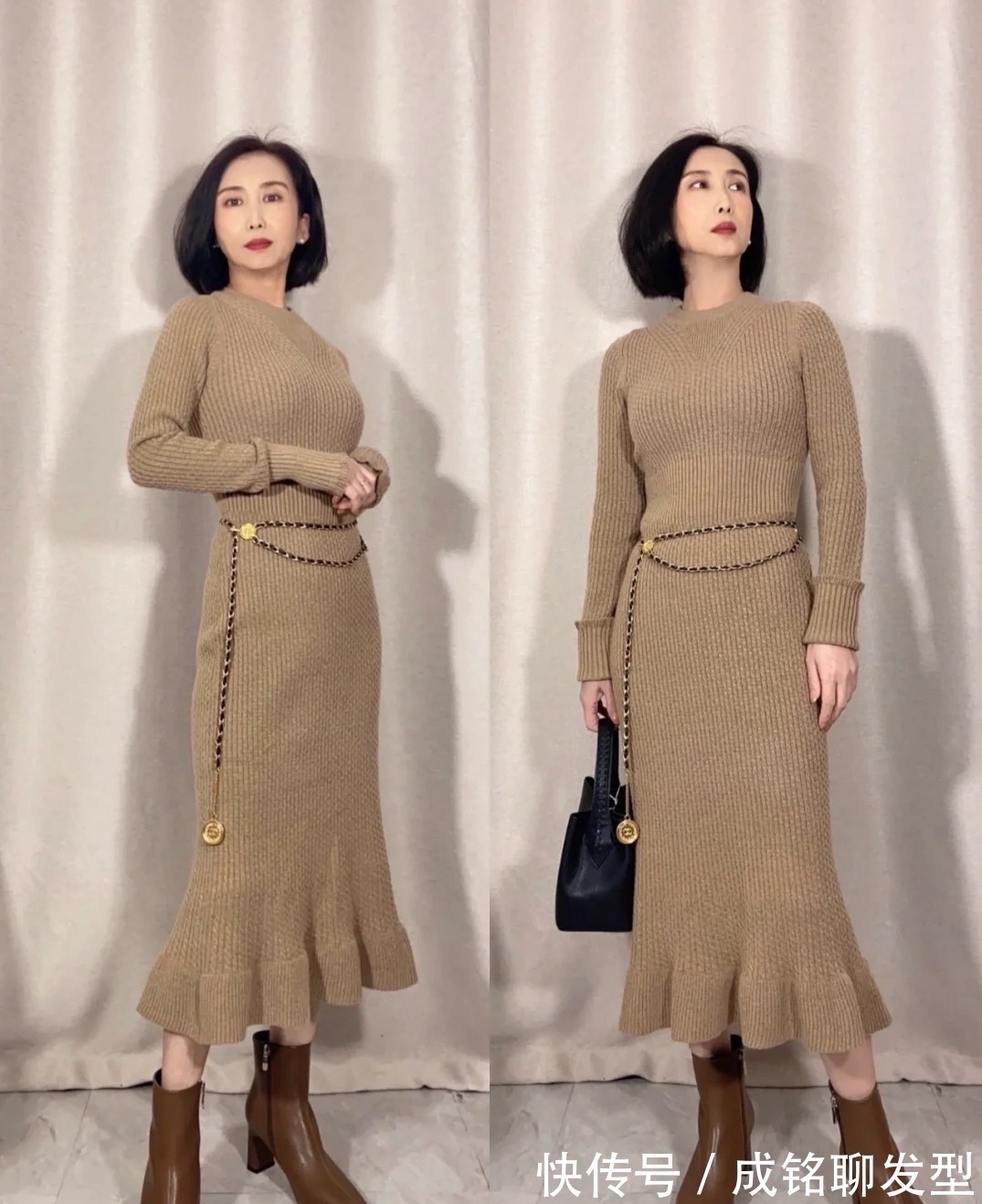 包臀裙 50岁的妈妈别总穿宽松款,修身包臀裙百搭又显身材,优雅还有韵味