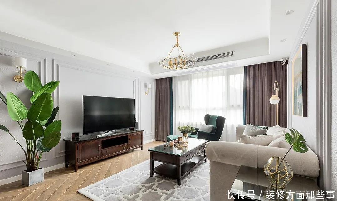 碧桂园|111平美式三居室,采用墨绿色点缀整个空间雅奢氛围蔓延开来