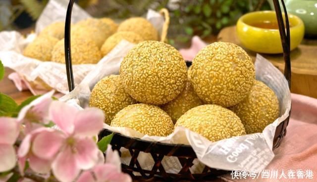 不裂|自制空心芝麻球,不裂不塌圆滚滚的秘法!