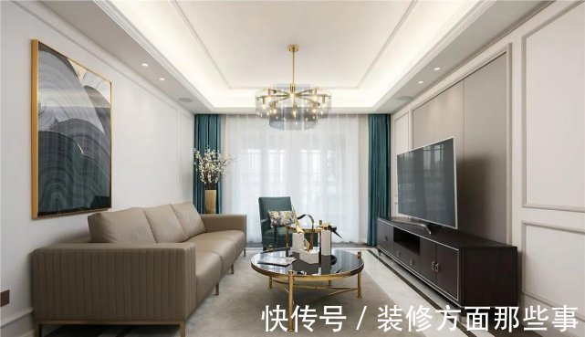 轻奢|110 ㎡美式轻奢风格装修,色彩与空间布局相协调