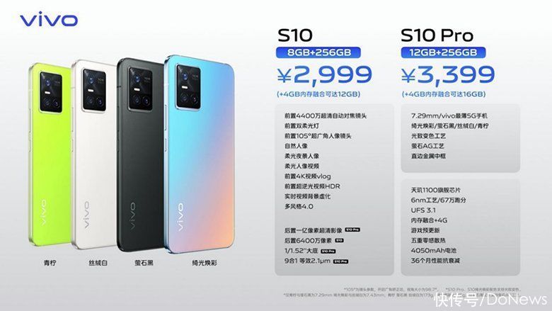 前置|后置一亿像素超清主摄 vivo S10系列手机发布售价2999元起