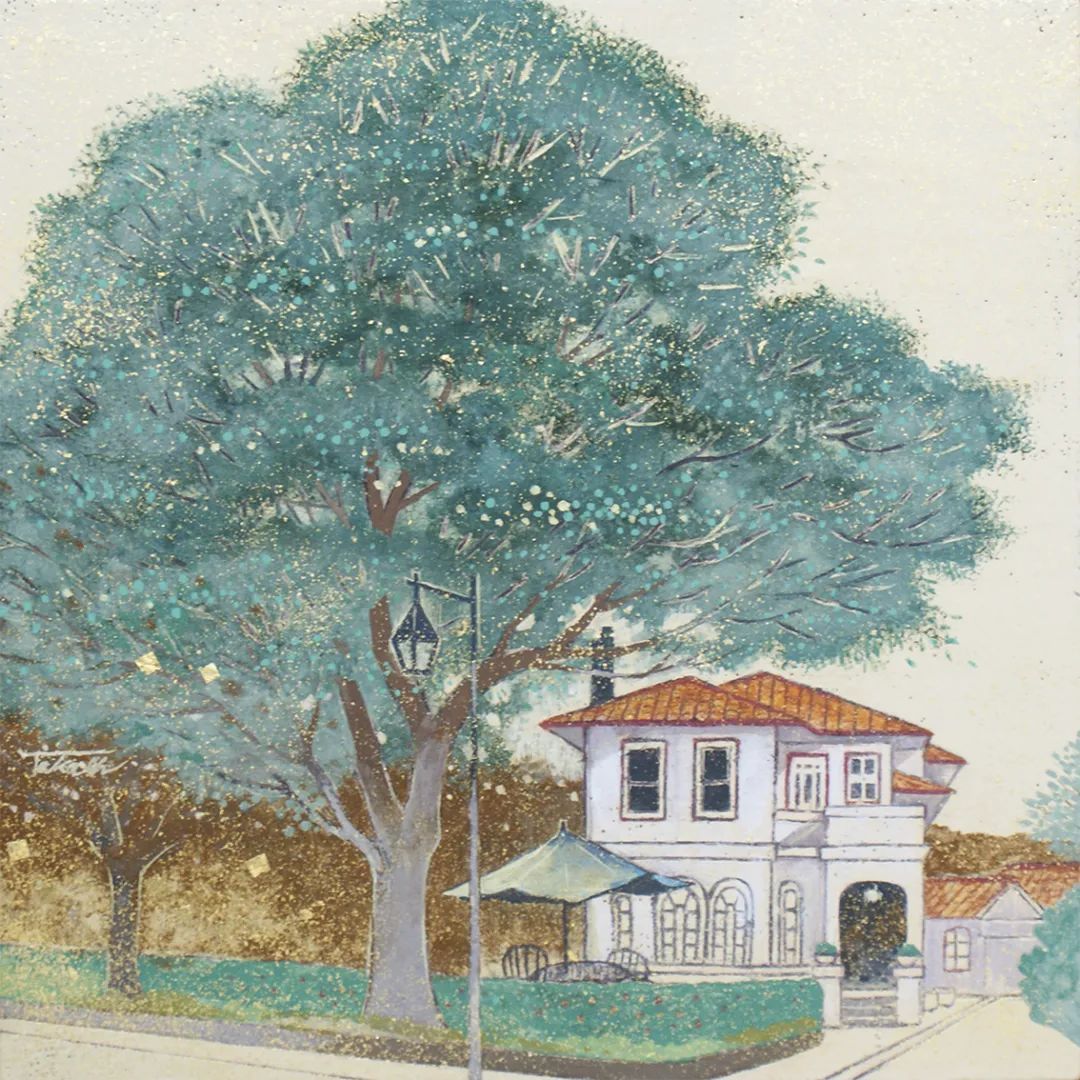 画家#这位日本画家的画有一种静谧的精致感,唤起一种沉思、空灵的感觉