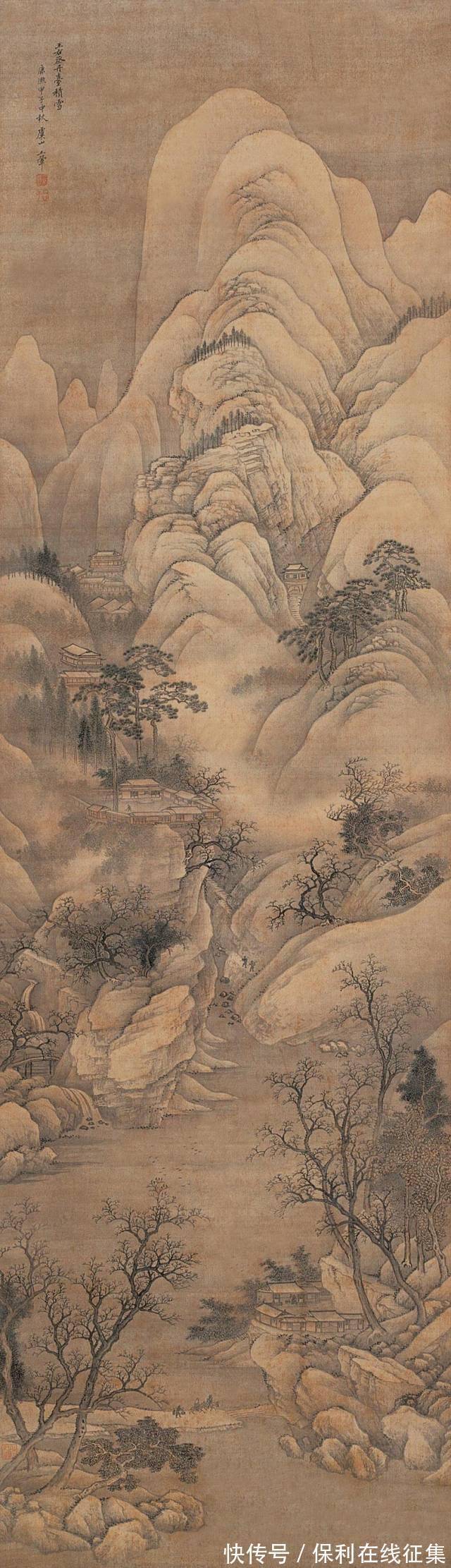 清代@王翚作品欣赏 鉴定清代画家王翚笔墨拍卖市场如何