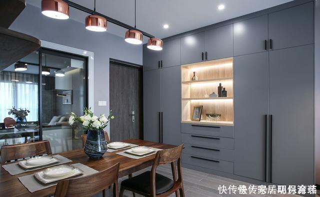 衣帽间|102平现代轻奢风三居室,一家四口这样住就好