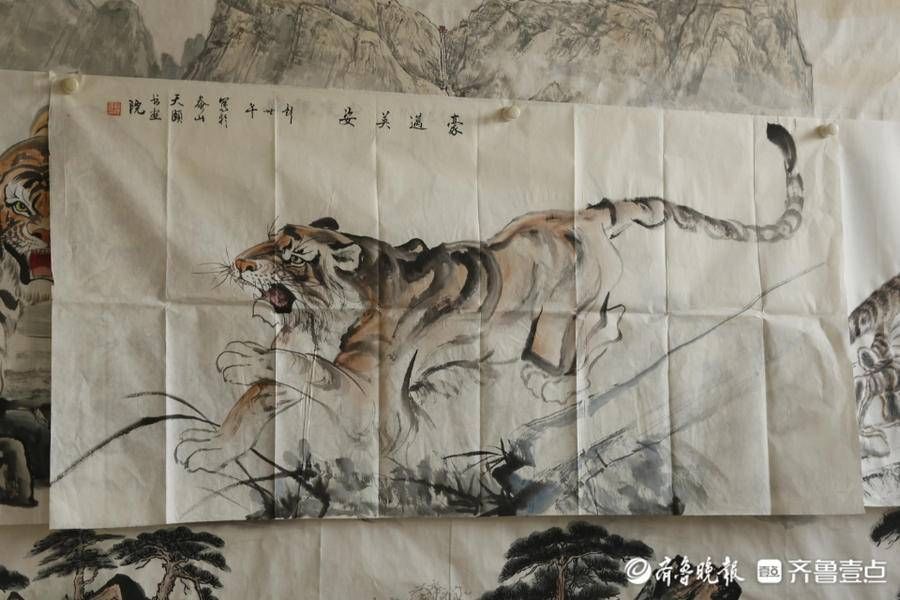 墨宝者|泰安73岁老农痴迷画虎36年，兽王跃然纸上，求墨宝者盈门