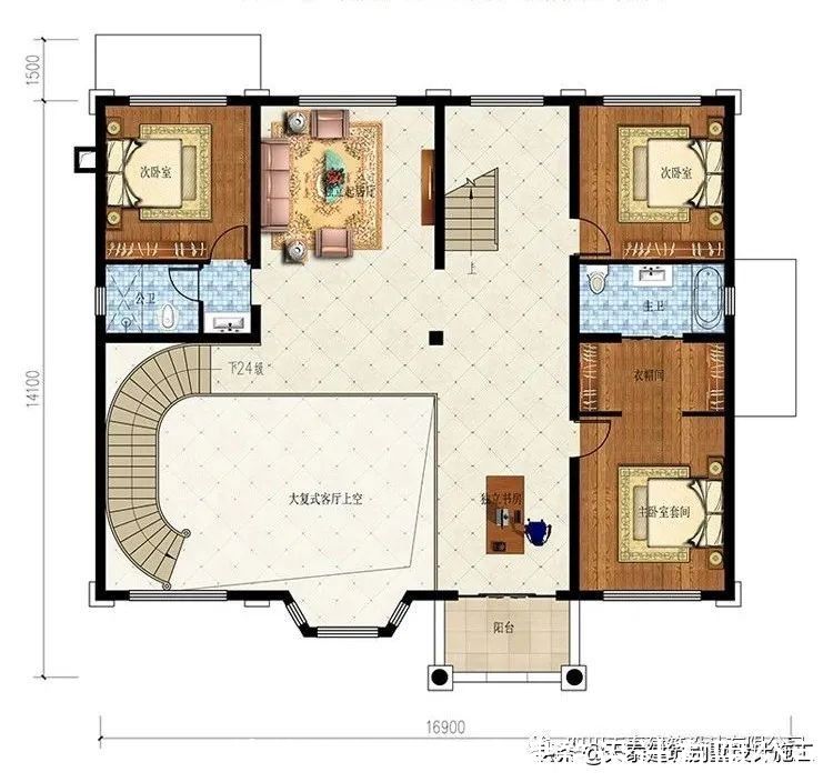 定制|四川遂宁三层欧式豪华别墅定制设计图纸 农村建房图 带旋转楼梯