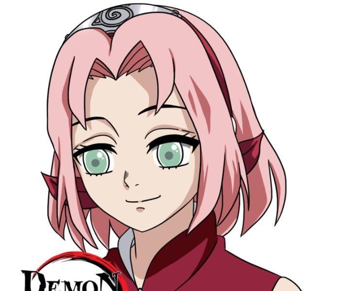 雏田|画师挑战不同画风的小樱，鬼灭版比雏田还温柔，JOJO版帅过佐助