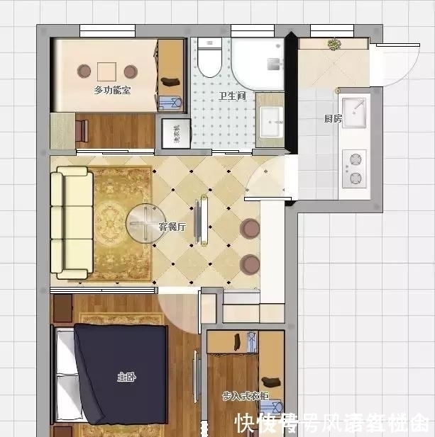 小户型|36㎡两房两厅的小房，还有衣帽间，看完她家的设计我家也有救了！