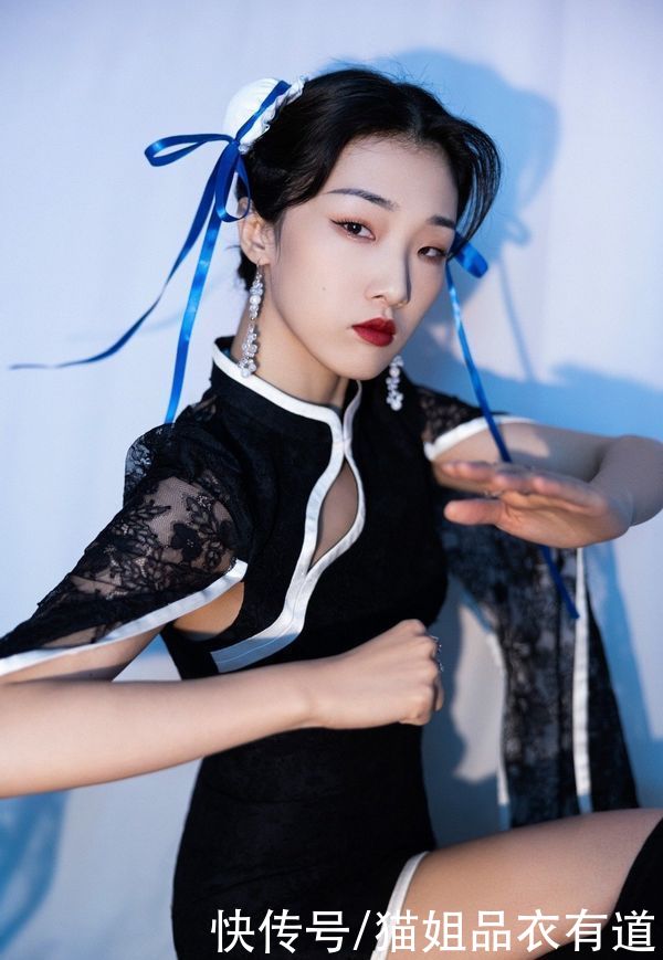 Yamy的高级脸太有优势，穿改良旗袍cos春丽，好有东方韵味