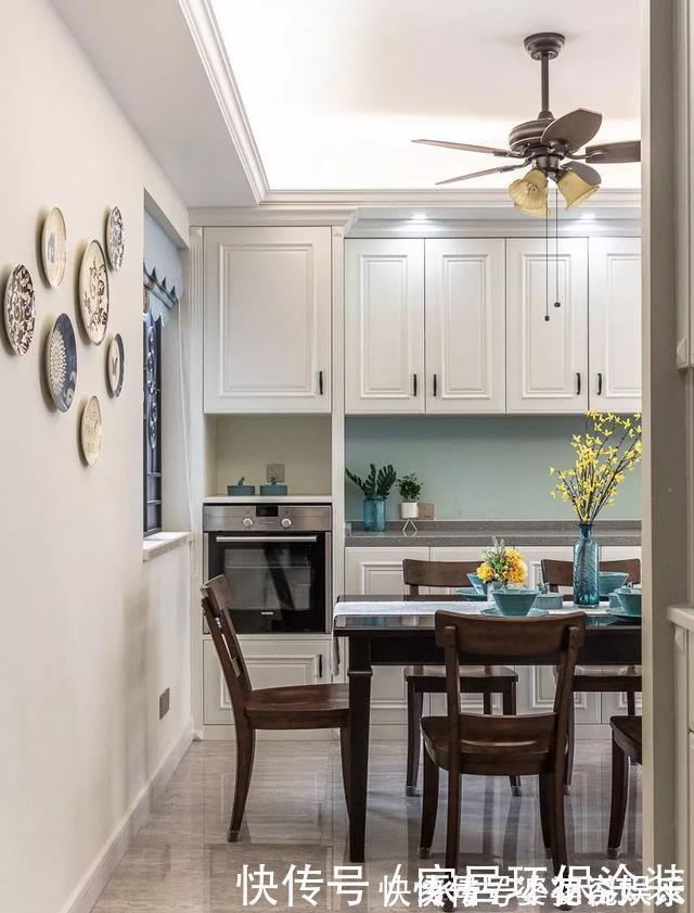 玄关|120㎡三室改四室,看起来比140㎡的还要大,经典美式风格太好看了