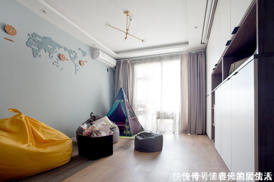 储物柜|三口之家85㎡,坚持“去客厅化”设计,把空间都留给孩子