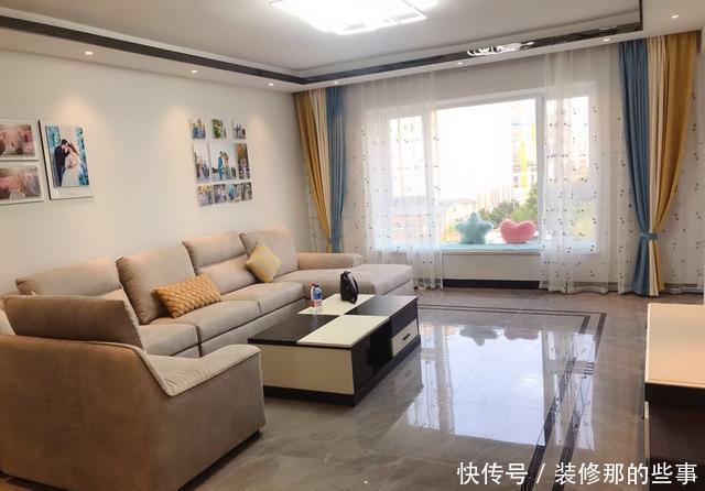 新房|130平新房装修花22万,客厅没阳台但超级漂亮,最满意一屋子窗帘