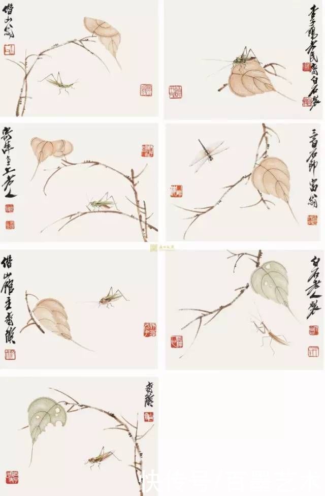 蝴蝶|齐白石草虫图200张,他把草虫画活了