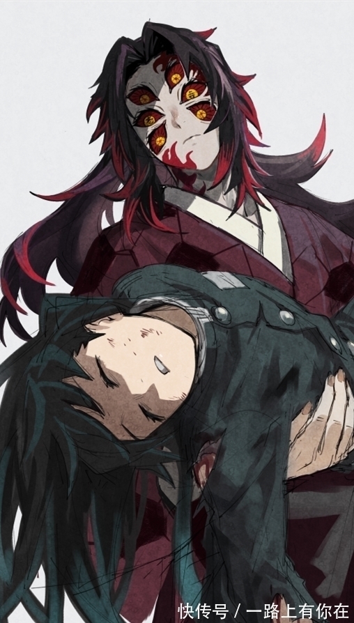 壁纸|《鬼灭之刃》黑死牟,动漫全面屏壁纸,据说是因为太丑所以被下线