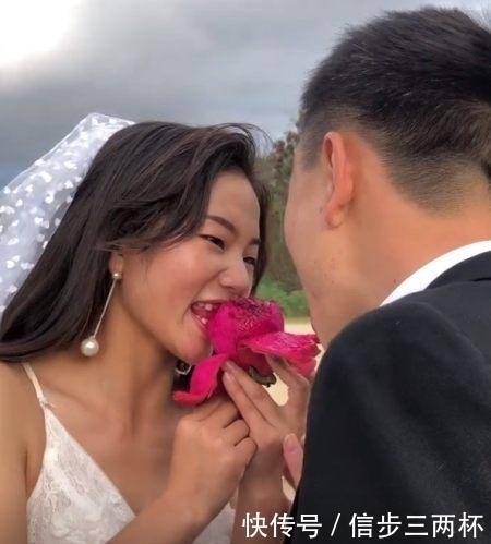 奇闻:新娘吃火龙果拍婚纱照满嘴色素很“豪放”,瞧到成片不淡定