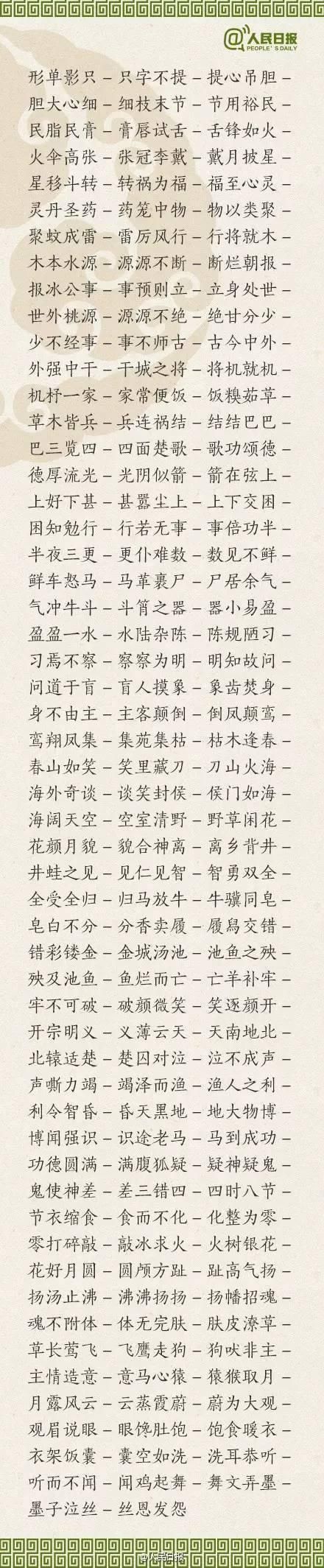 1500个成语接龙，贴在墙上，和孩子常玩，语文成绩想不好都难！