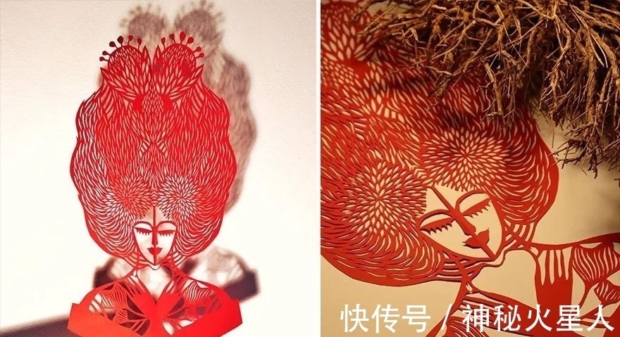 弗里达$她的剪纸作品太有想象力了!夸一句精美绝伦,一点也不过分