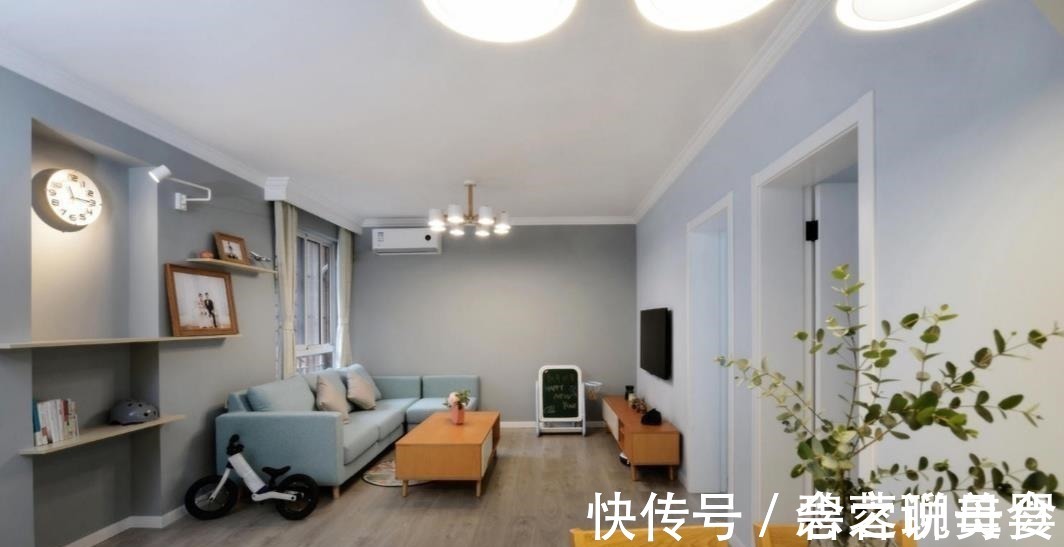 收纳|70㎡北欧两室,客厅不设收纳柜,随孩子任性玩耍!