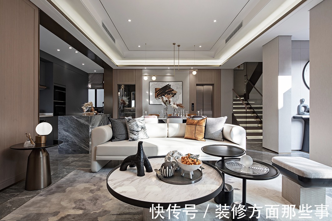 现代风|174平现代风别墅设计,自然的元素在室内空间无限蔓延