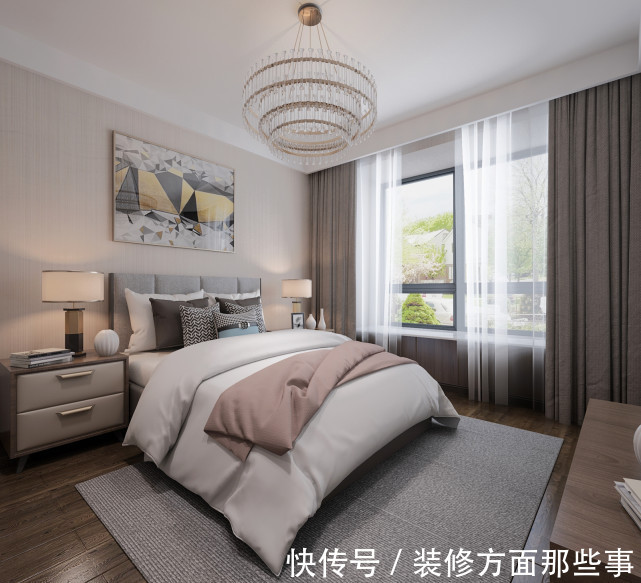 卧室|186平现代四居室干净利落,卧室很温馨
