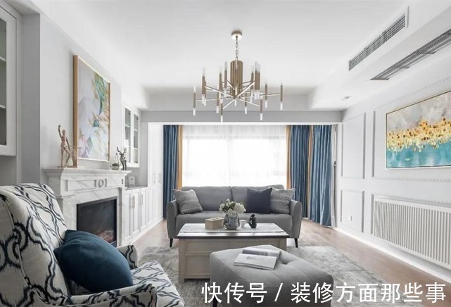 美学感|138平美式风三居室,客厅是宽阔而富有前史气味的