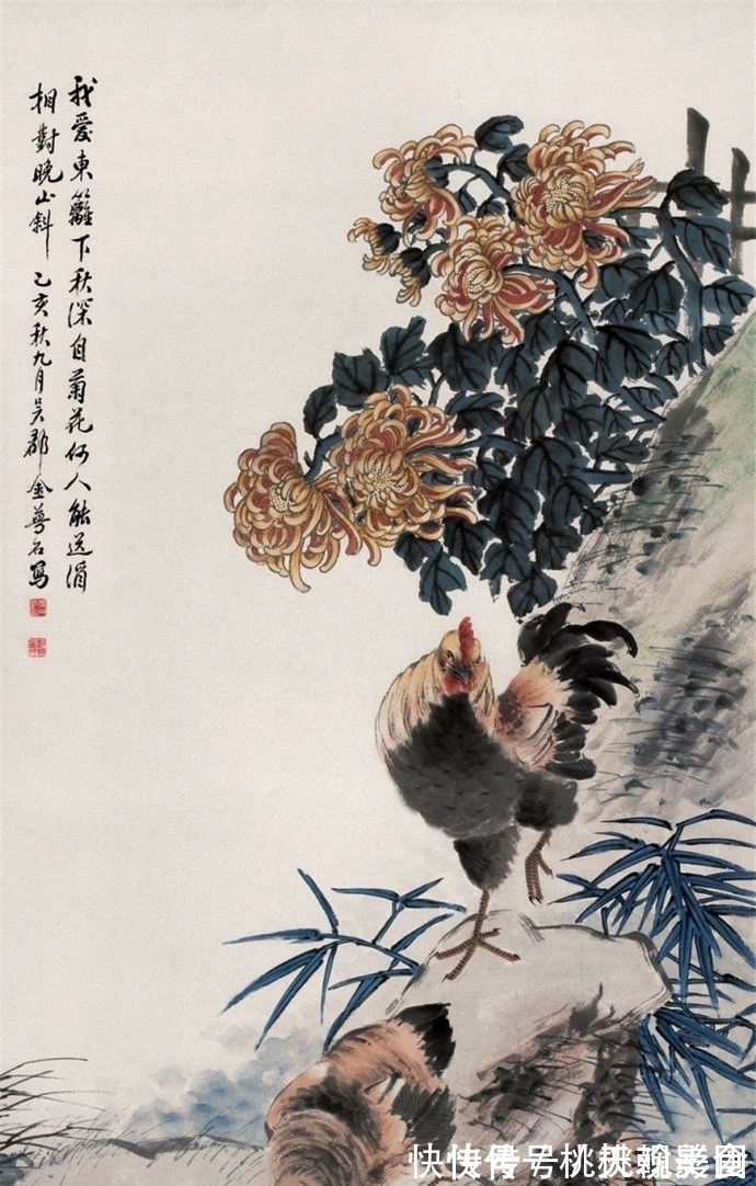 寓意|通俗明快,充满吉祥寓意,海派画家金梦石花鸟画欣赏