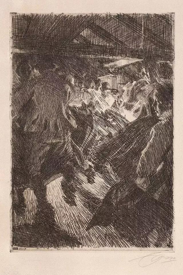 素描&20世纪初北欧著名素描大师,寥寥数笔就能捕捉到人物的神态,被誉为“线条的指挥家”