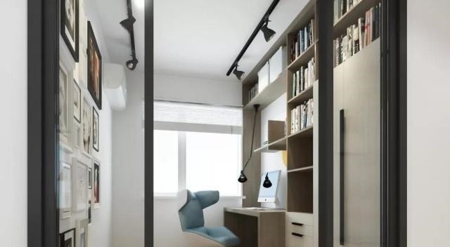 书房|110平三房户型,装修成现代北欧风还带一个大大的衣帽间!