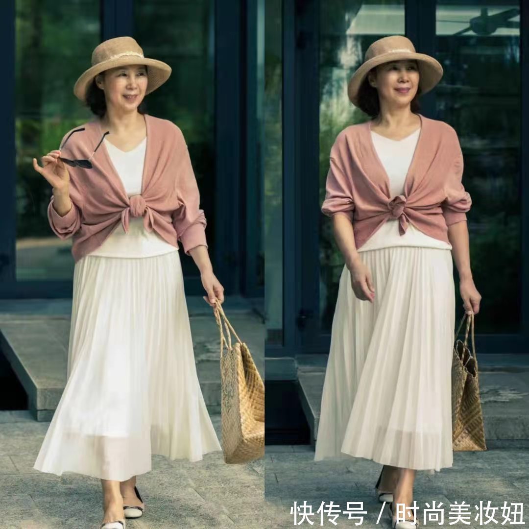 漂亮|年过半百依旧年轻漂亮,这位65岁奶奶的穿搭,洋气又高级