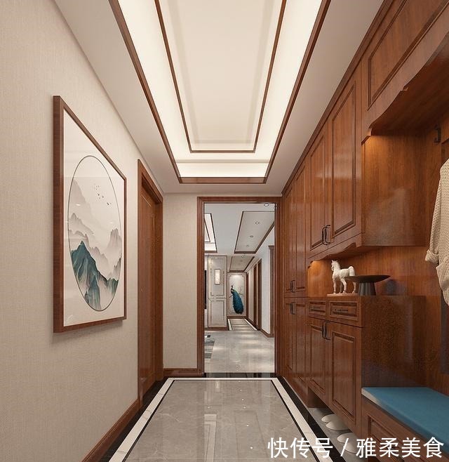 卧室|150㎡中式风用红木色,大气美观又有品味,入户便让人心生喜爱