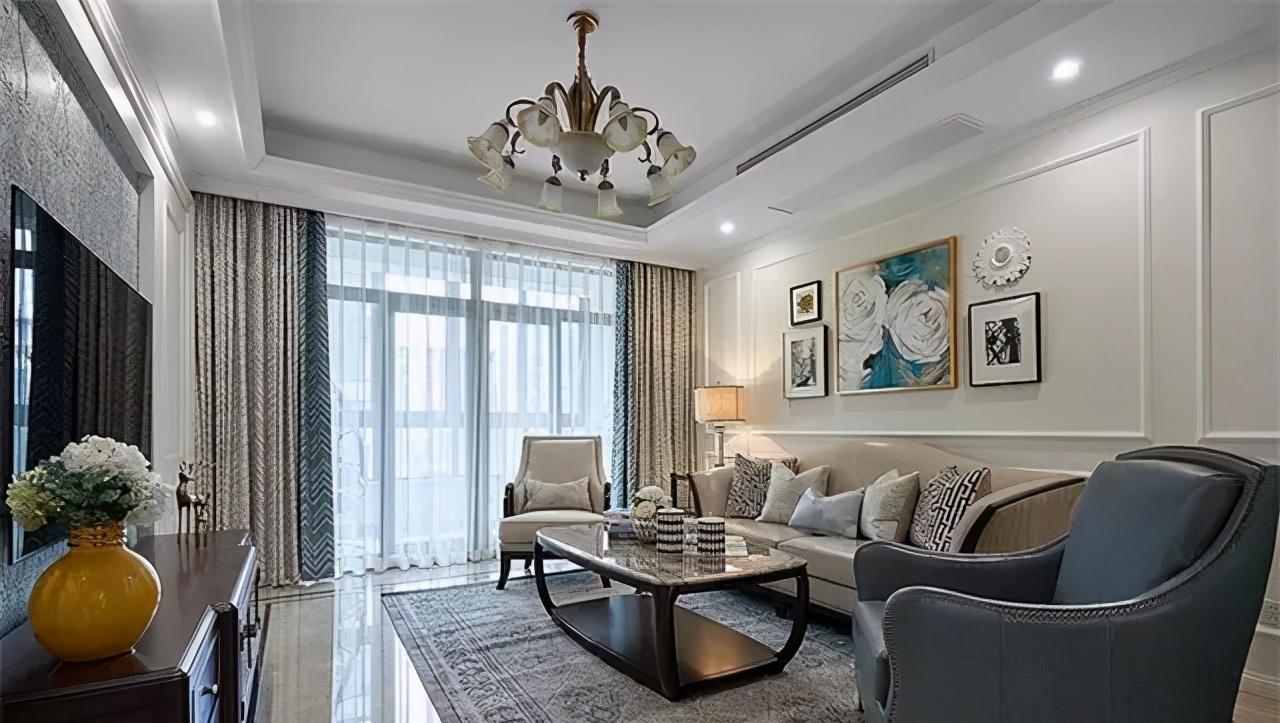 石膏板|美式风新房装修完工,入户就被玄关所迷住,整屋装修真的超大气