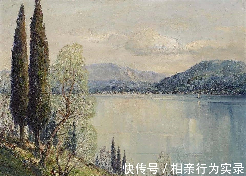 空间感&他是印象派画家,风景油画调子清雅,动感的笔触肌理让人赏心悦目