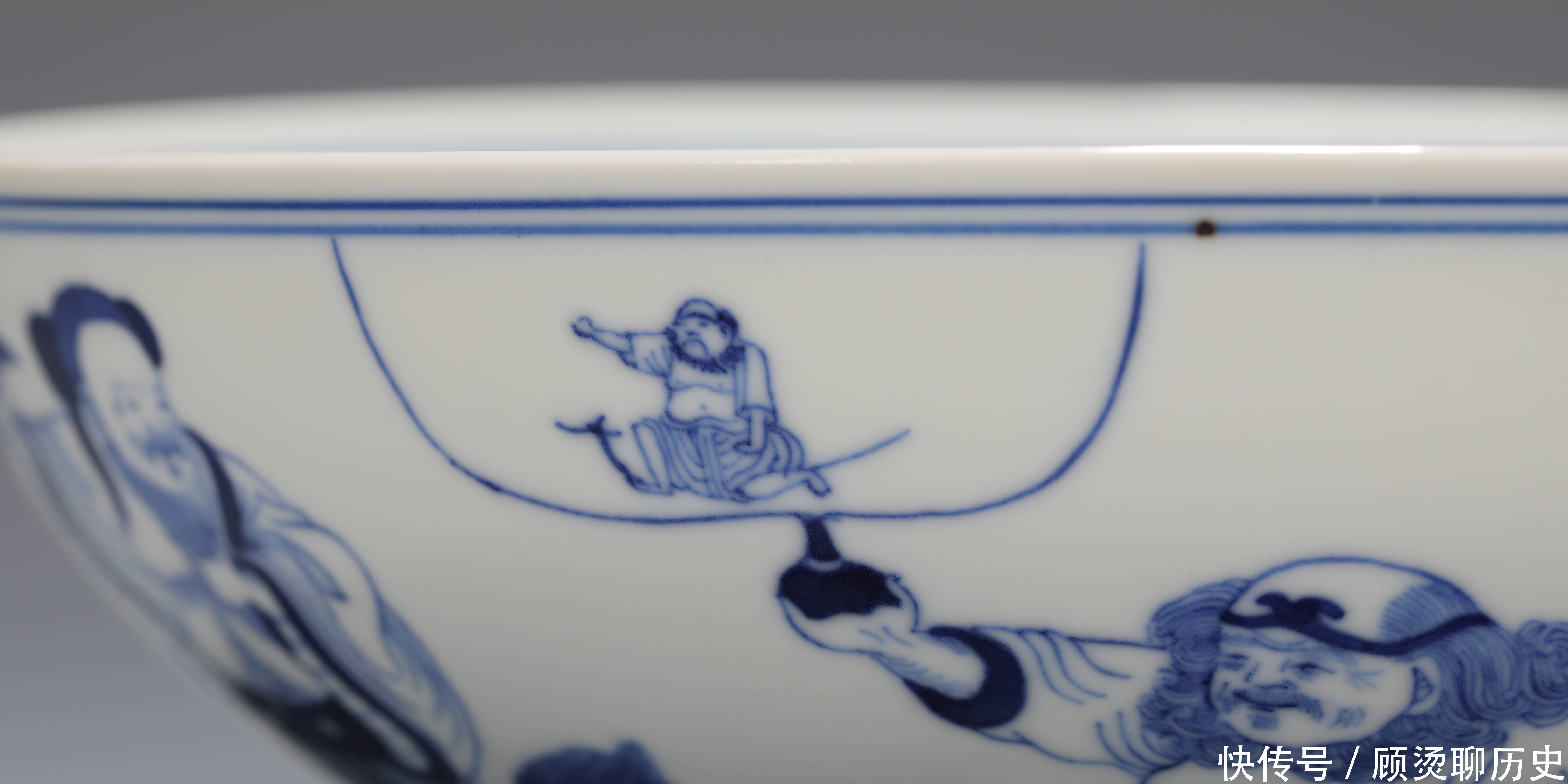 光绪|光绪 青花八仙祝寿纹大碗