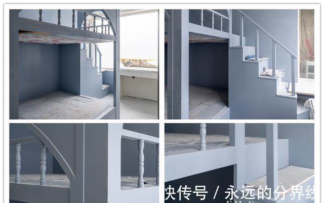 上铺|儿童房不足10㎡，二胎家庭这样装：定制装框架式上下铺，安全实用