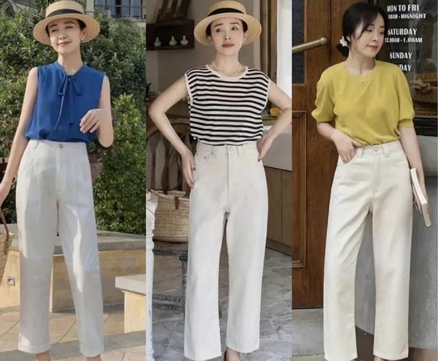 优雅 简约大方的白裤子,教你“一裤多穿”的搭配技巧,时髦优雅又高级