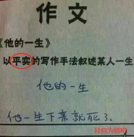 作文|小学生作文《她的一生》火了，全篇只有8个字，老师你挺优秀啊