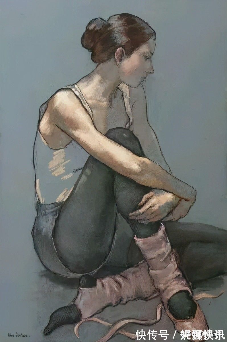 女画家$乌克兰女画家色粉画作品,跳舞的姑娘可真美